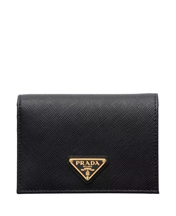 

Небольшой кошелек из сафьяновой кожи Prada, черный
