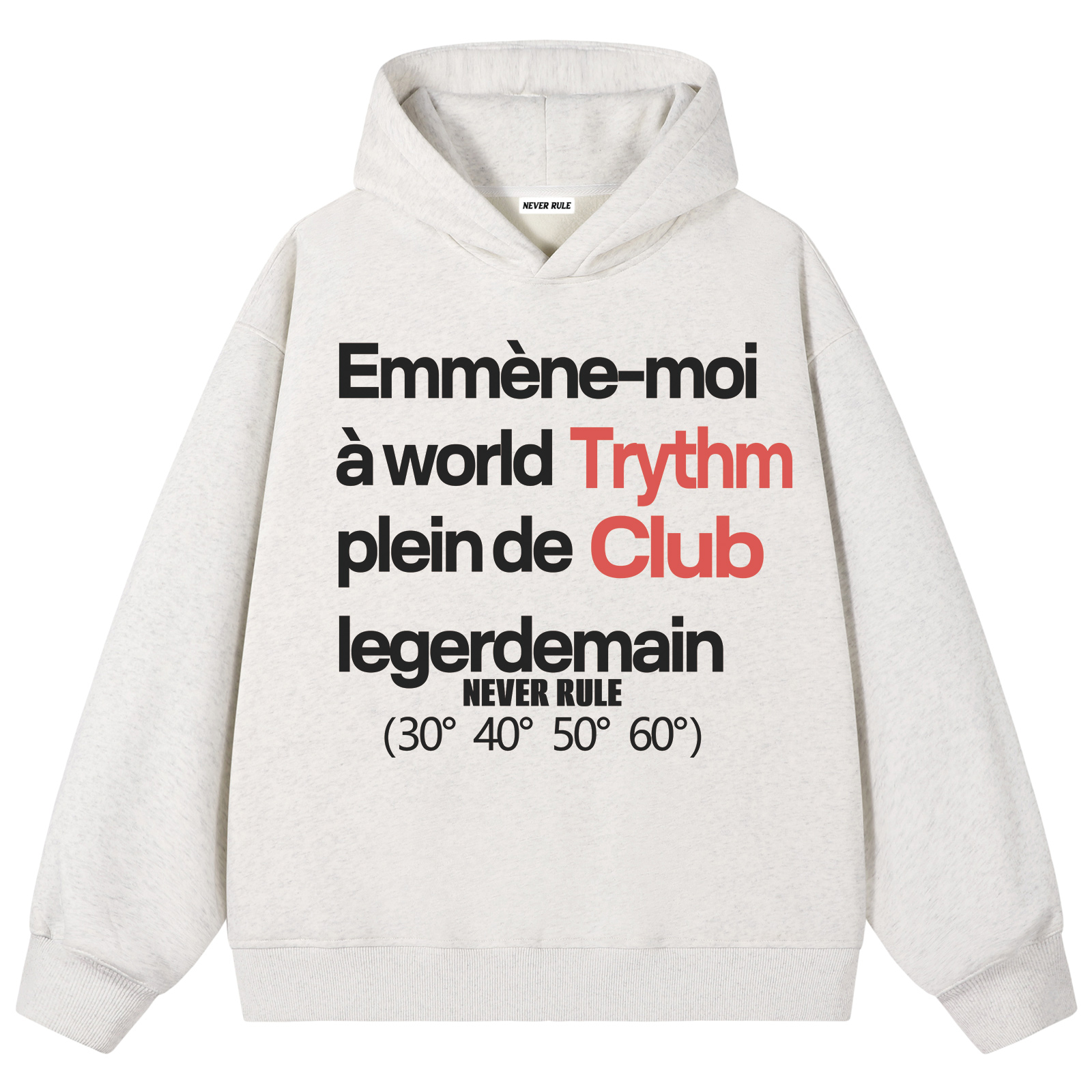 

Толстовка Unisex Hooded Moderate Others NEVER RULE, heather серый