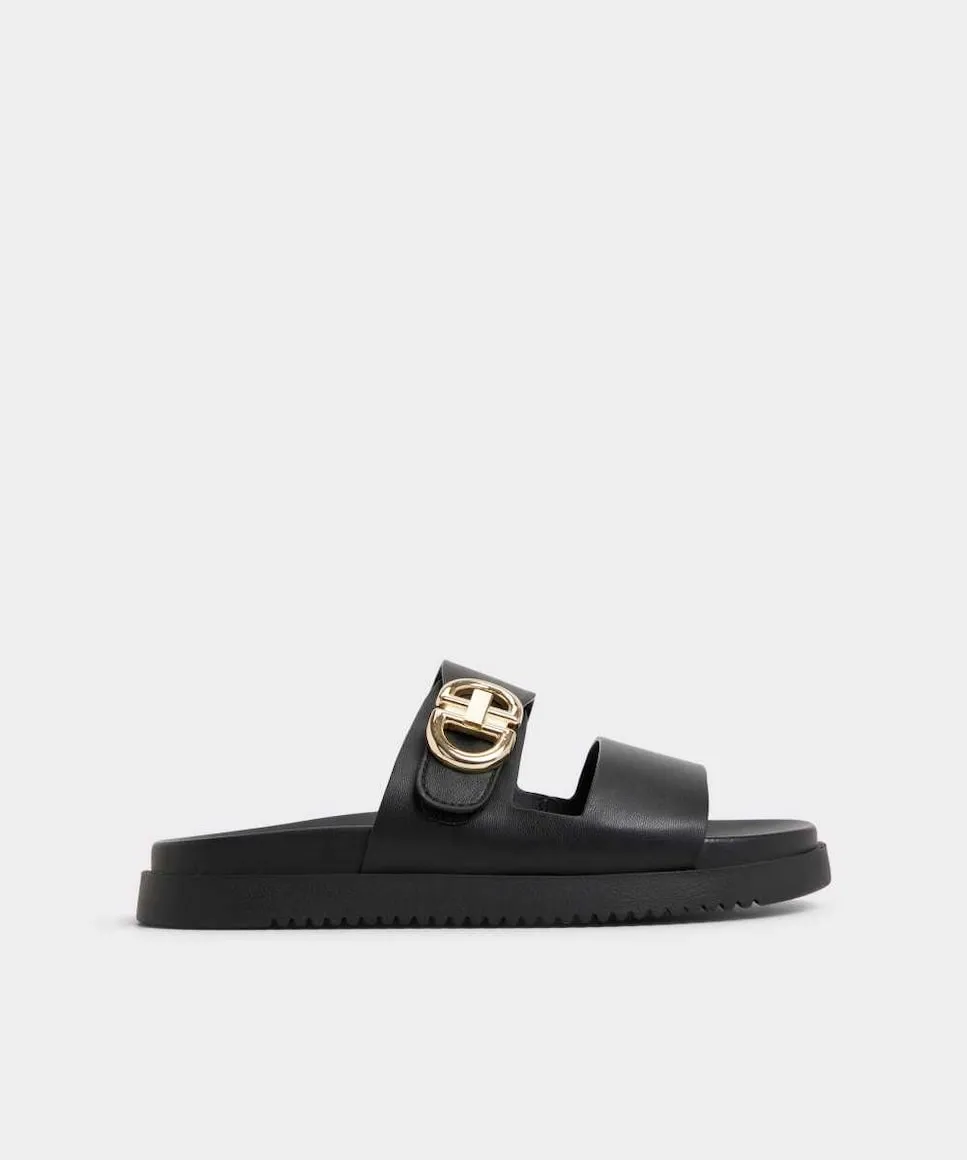 Женские сандалии на плоской подошве с круглым носком Aldo, черный