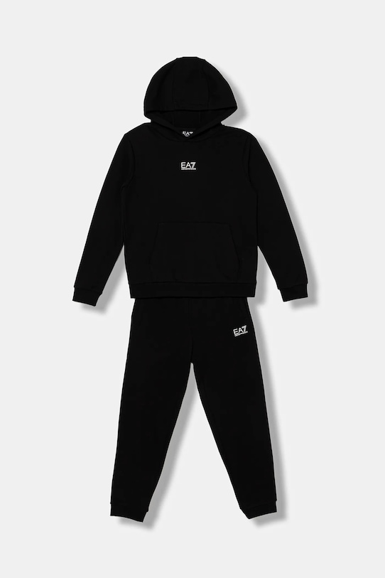 

Детский хлопковый спортивный костюм Ea7 Emporio Armani, черный