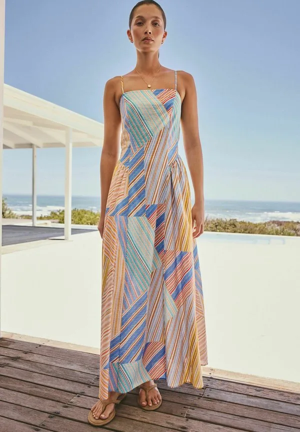 Платье макси Next, Blue/Orange Stripe