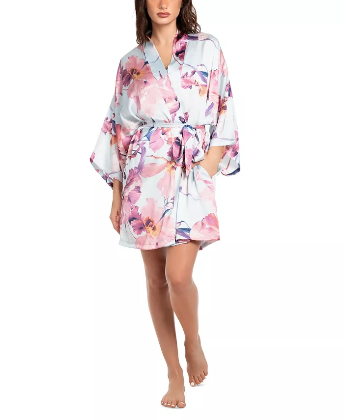 

Женский халат Haven Floral из сатина с запахом Midnight Bakery, синий