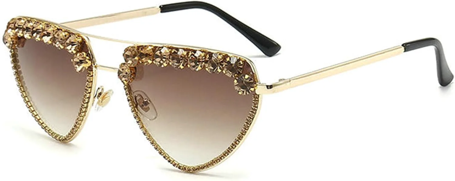 

Уникальные модные солнцезащитные очки с бриллиантами для женщин, роскошные очки «кошачий глаз» со стразами, модные женские солнцезащитные очки helena, Tea