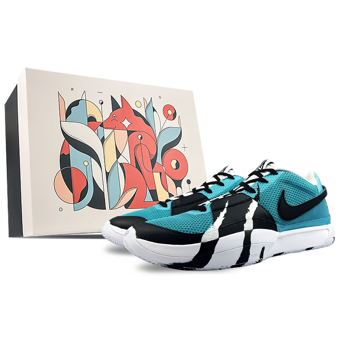 

Nike Ja 1 EP Зима Приходит Амортизирующие Противоскользящие и Износостойкие Низкие Баскетбольные Кроссовки Мужские Черные Синие