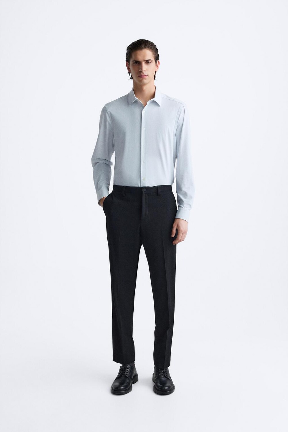 

Полосатая эластичная рубашка ZARA, цвет stripes