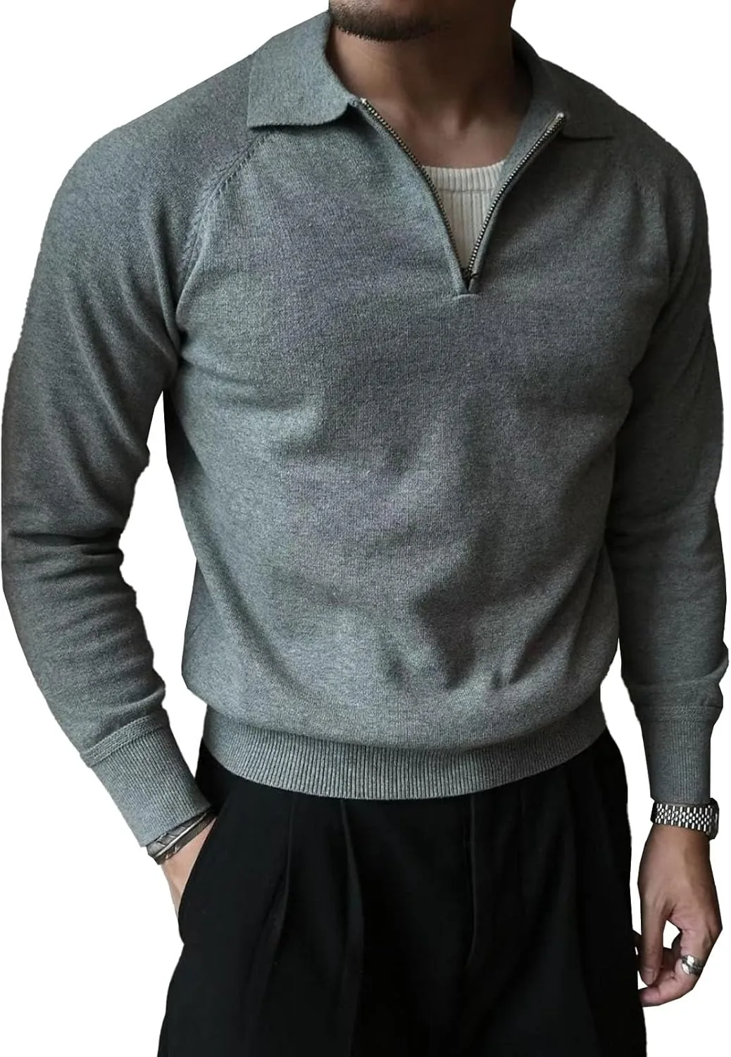 Мужской свитер Slim Fit с молнией