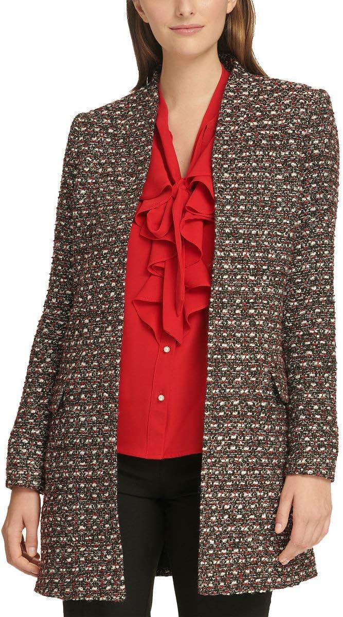 

Calvin Klein женский новинка открытый пиджак блейзер, Black/Red