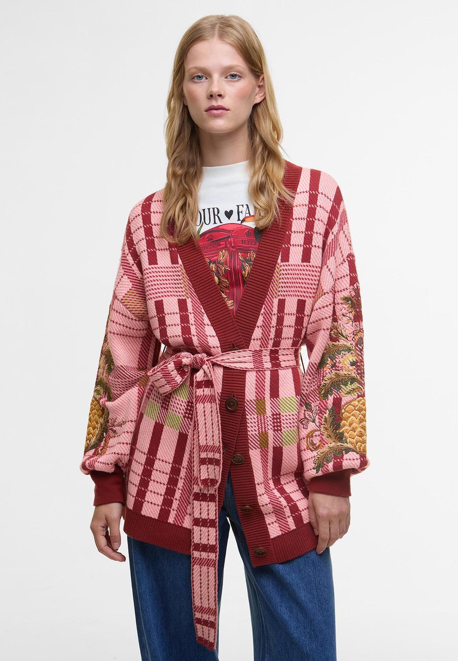 

Кардиган Barbour BARBOUR FARM RIO LUISA EMBROIDERED CARDIGAN, Pink/Multi-Coloured