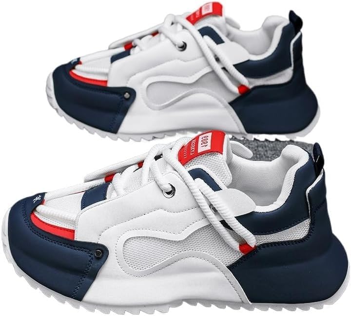 

Мужские модные спортивные кроссовки Hhhchpm с шнуровкой и противоскользящей подошвой, подходят для тренировок на улице и фитнеса, белый/синий