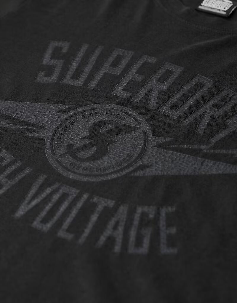 

Футболка Superdry Retro с рокерским принтом, цвет: черный