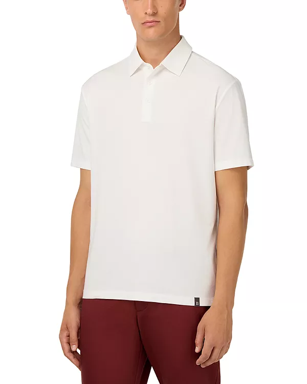 

Рубашка поло из эластичного хлопка Supima Boggi Milano, белый