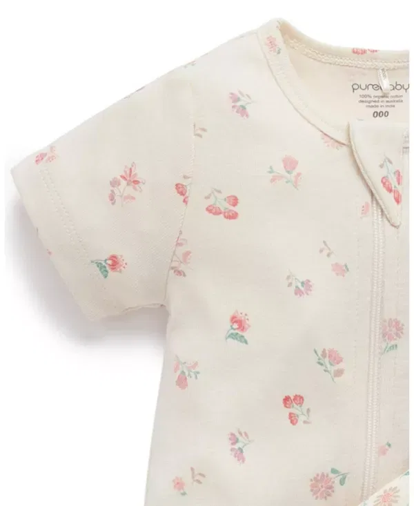 Детский комбинезон-боди с коротким рукавом 2 шт Purebaby, Emilia Print — фото 3