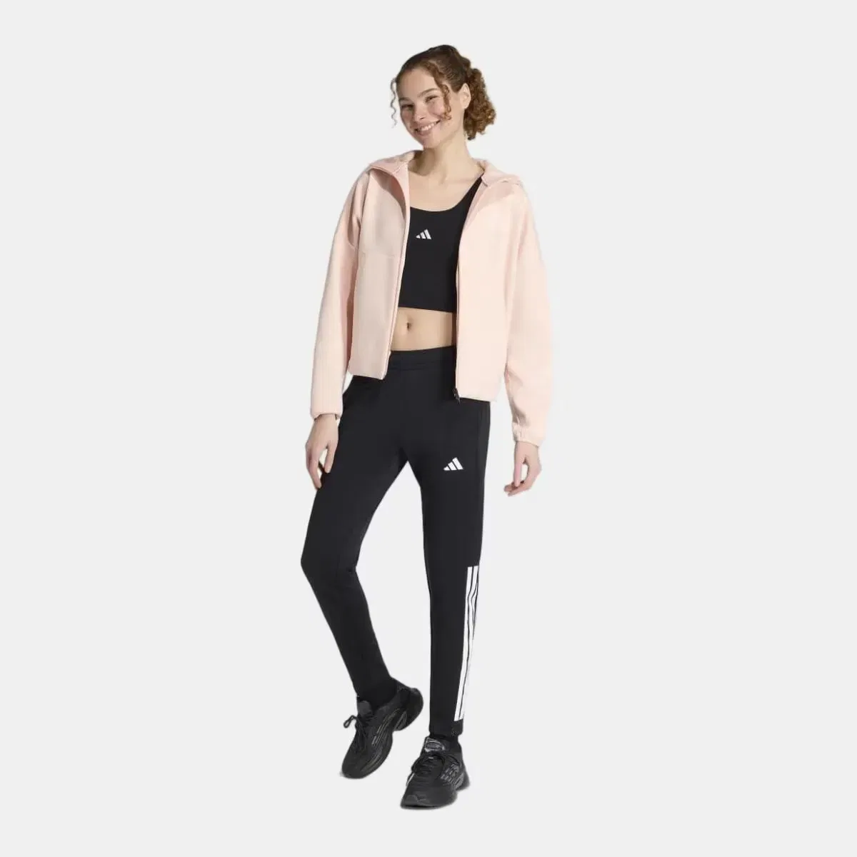 Женская куртка из футера с капюшоном adidas, Rosa — фото 4