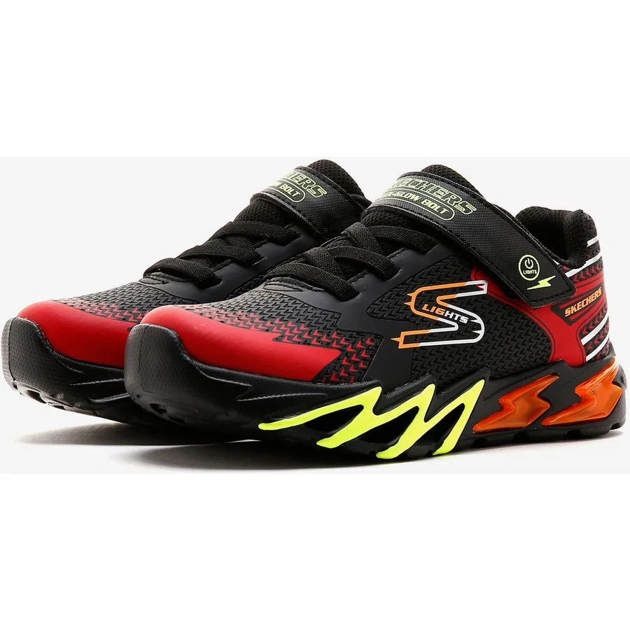 Кроссовки детские с подсветкой Flex-Glow Bolt Skechers, Черно-красный — фото 3
