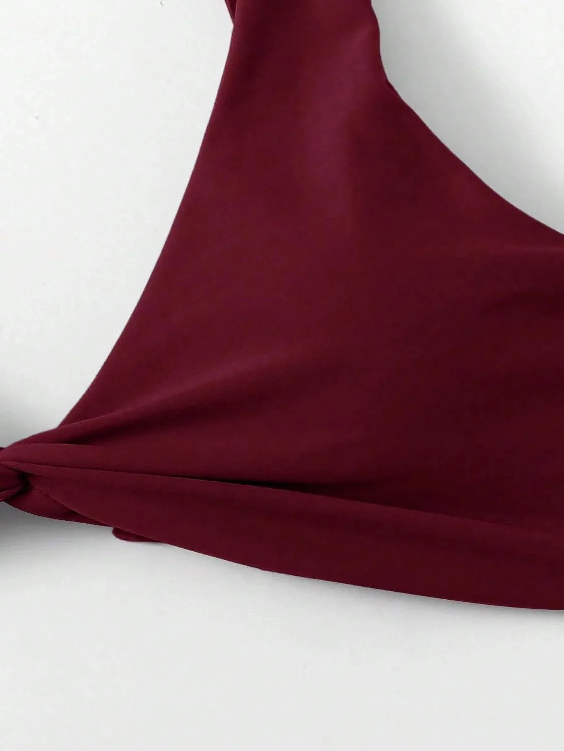 Женский бикини-сет с высокой талией High Waisted Twisted Front, Burgundy — фото 2
