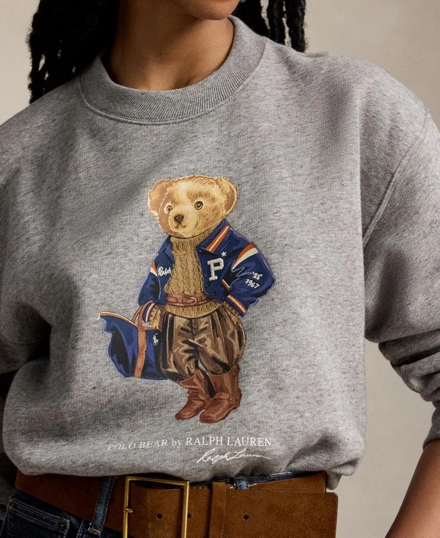 Свитшот с круглым вырезом и принтом Polo Bear Polo Ralph Lauren, Dark Vintage Heather — фото 3