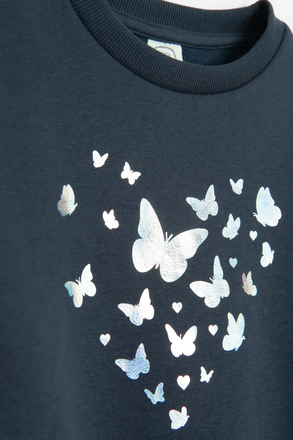 Детский свитшот с принтом Butterfly Heart Cool Club, Blue — фото 3