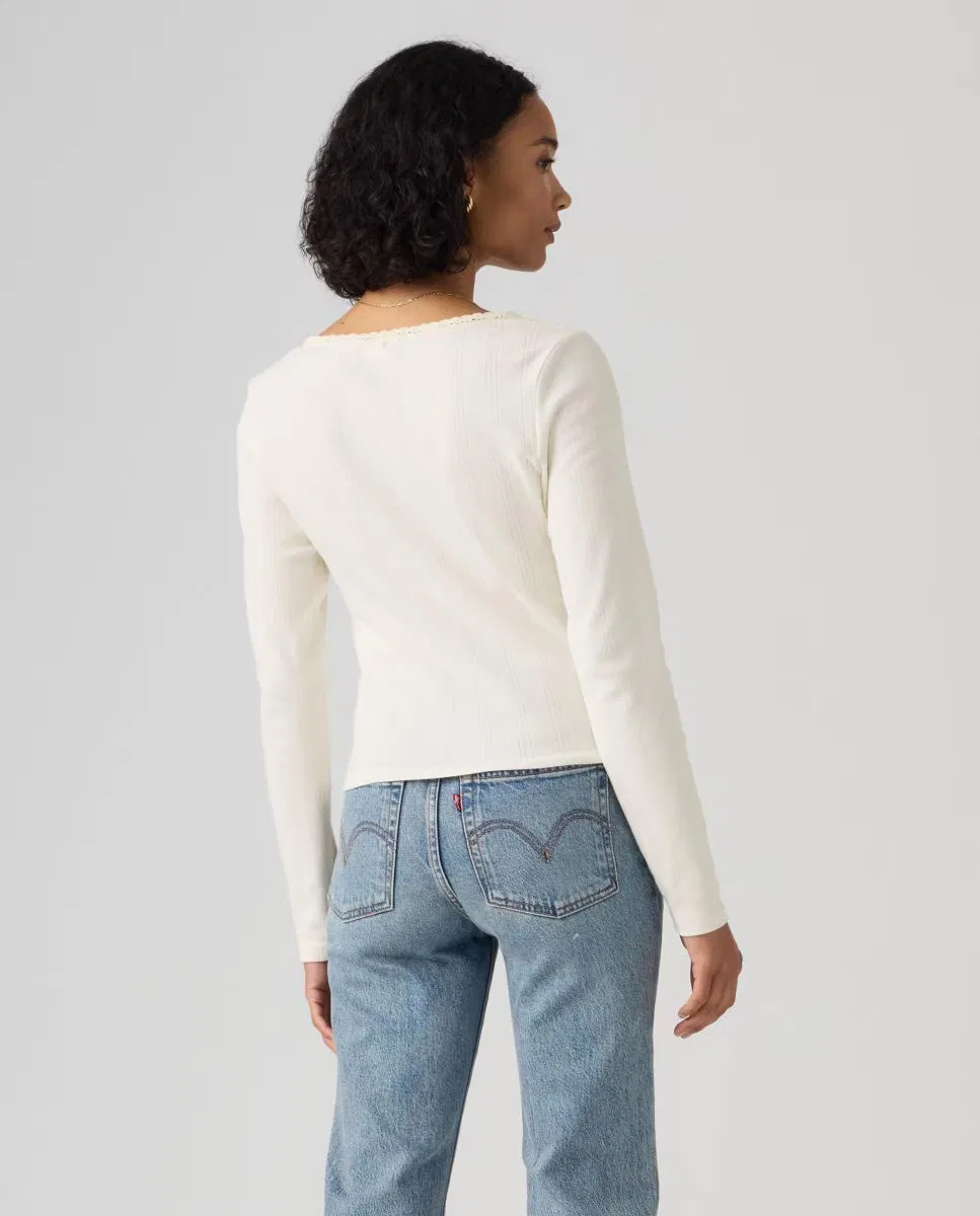 Женская футболка с длинным рукавом, Levi's, кремовый — фото 2