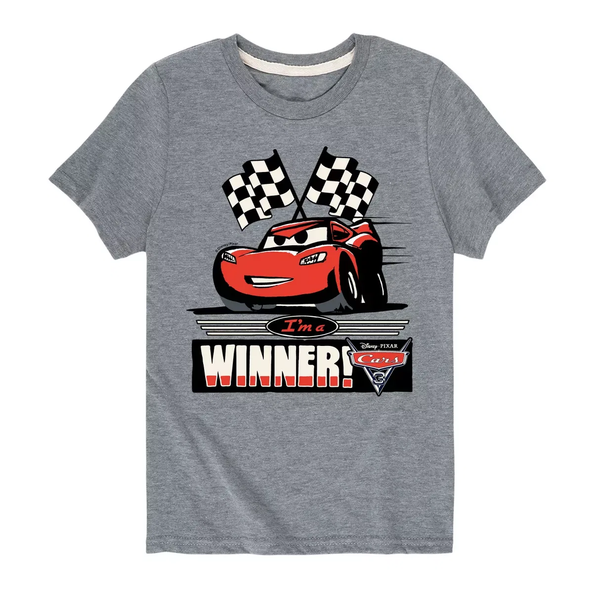 Детская футболка с принтом Cars I'm A Winner, Желтый