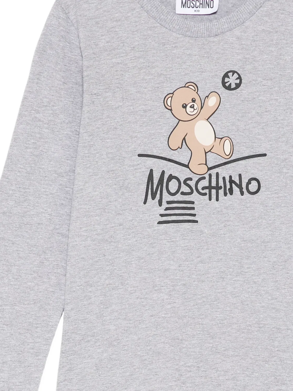 Футболка с принтом Teddy Bear Moschino Kids, серый — фото 3