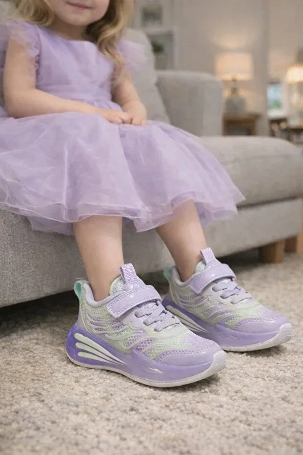 Детские спортивные туфли для девочек со шнуровкой Pepino, Purple — фото 3