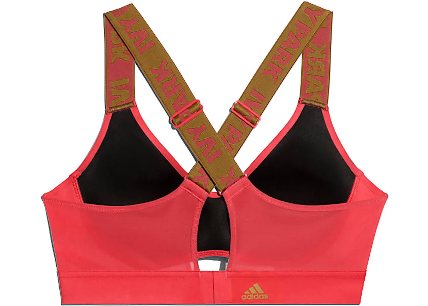 Женский спортивный бюстгальтер со средней поддержкой с вырезами Ivy Park Support Bra Adidas, Real Coral — фото 2