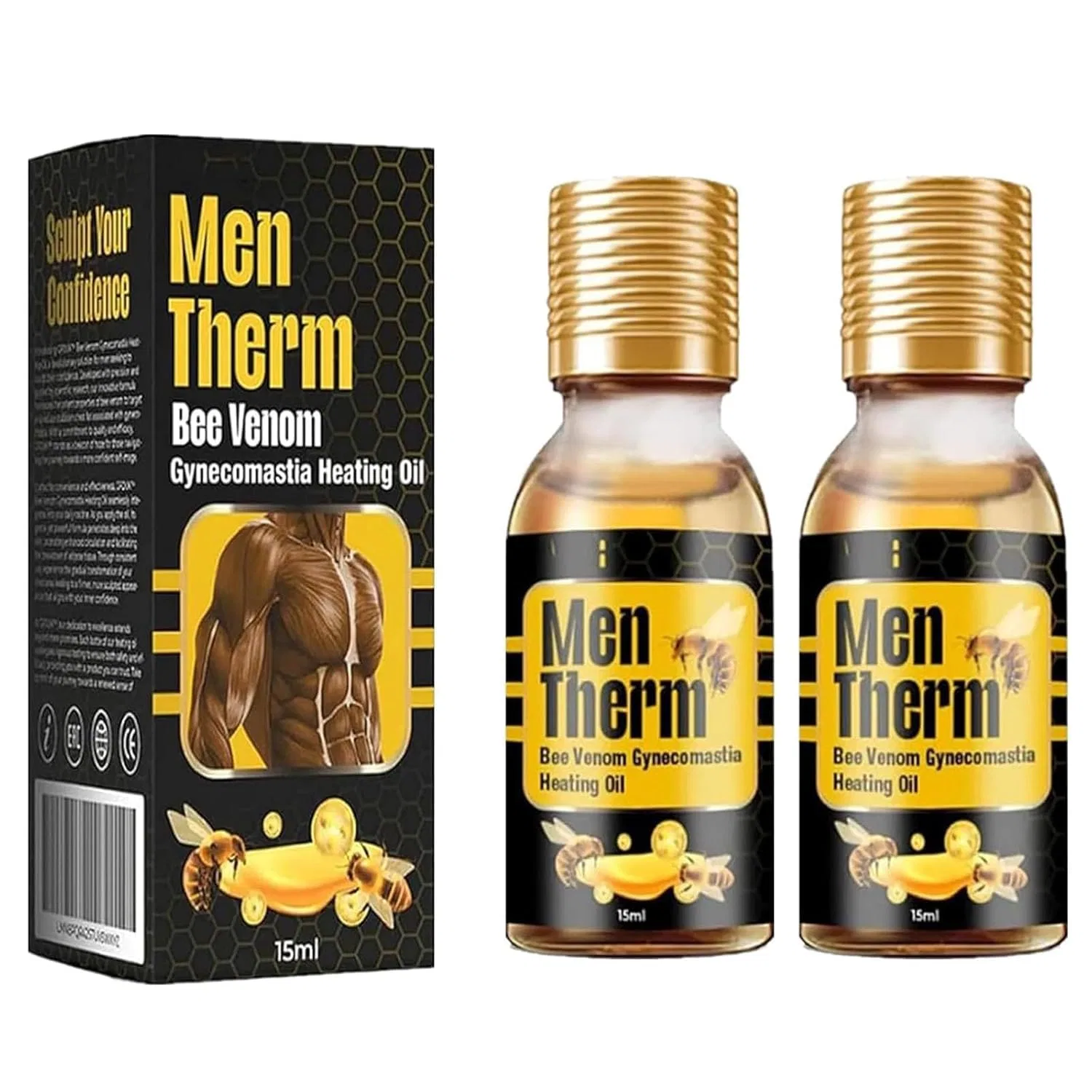 Гель для груди, Men Therm Bee Venom Oil, Generisch, 15ml
