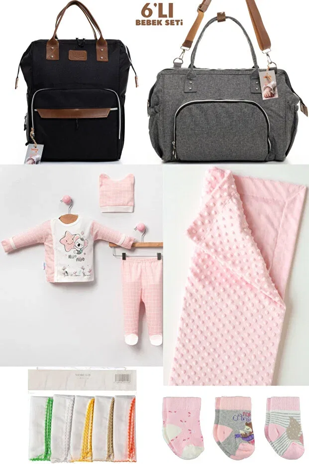 Детский комплект для выписки с принтом Bombinoo, Black-Gray-Pink