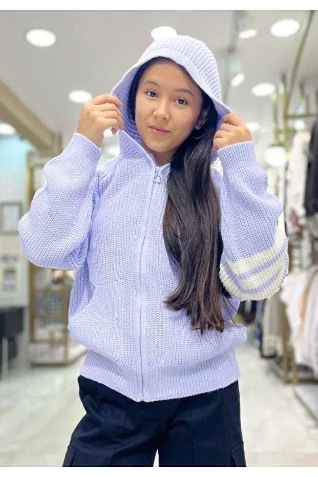 Детское худи-кардиган на молнии с капюшоном Minimoda Kids, Blue — фото 4