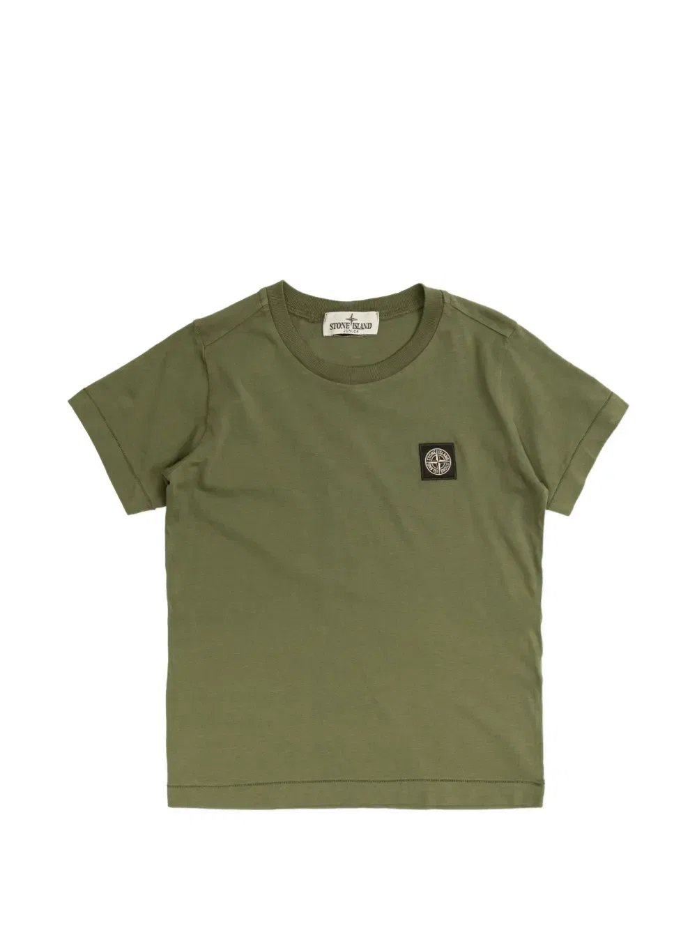 Футболка с нашивкой-логотипом Stone Island Junior, зеленый