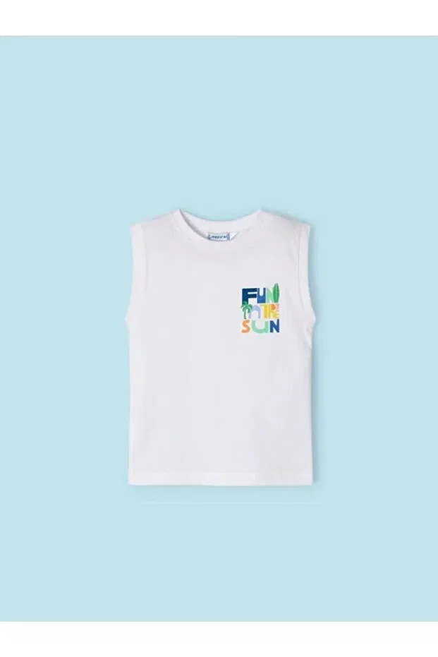 Детская футболка с принтом Boy'S summer t-shirt 3029 Mayoral, White — фото 3