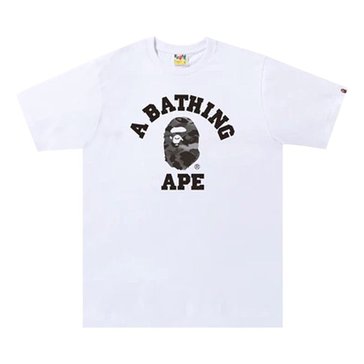 

Футболка BAPE Grid Camo College Tee 'White/Black', белый