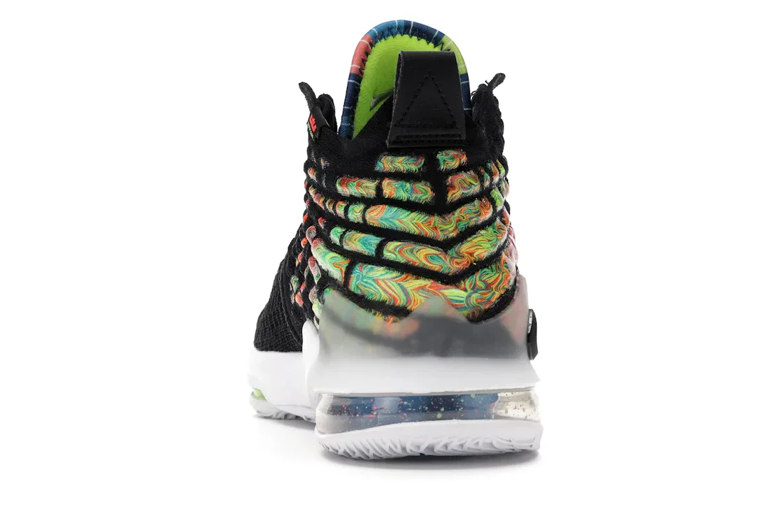 Детские кроссовки для мальчиков баскетбольные Nike LeBron 17, Black/Black-Multi-Color — фото 4