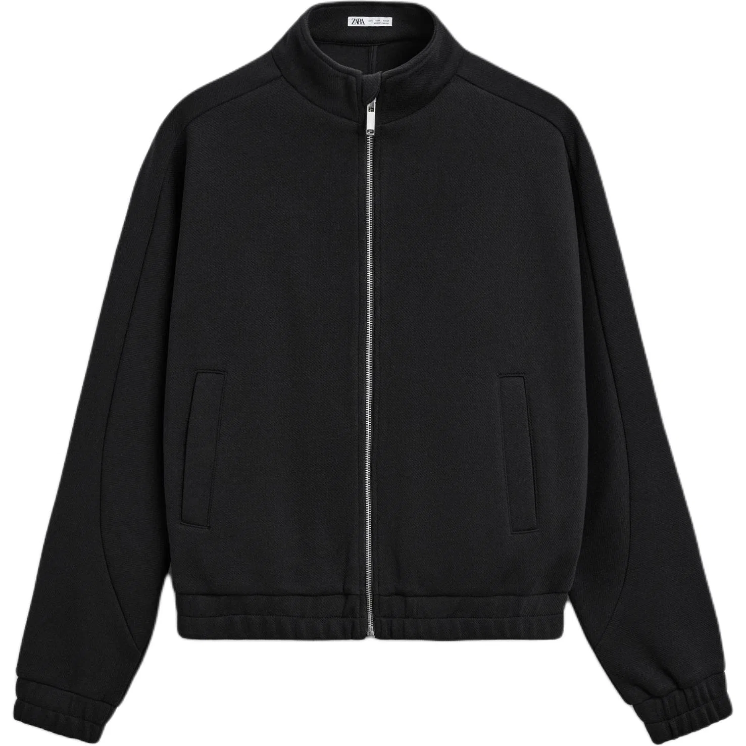 Мужской свитшот с воротником-стойкой Black ZARA, Черный