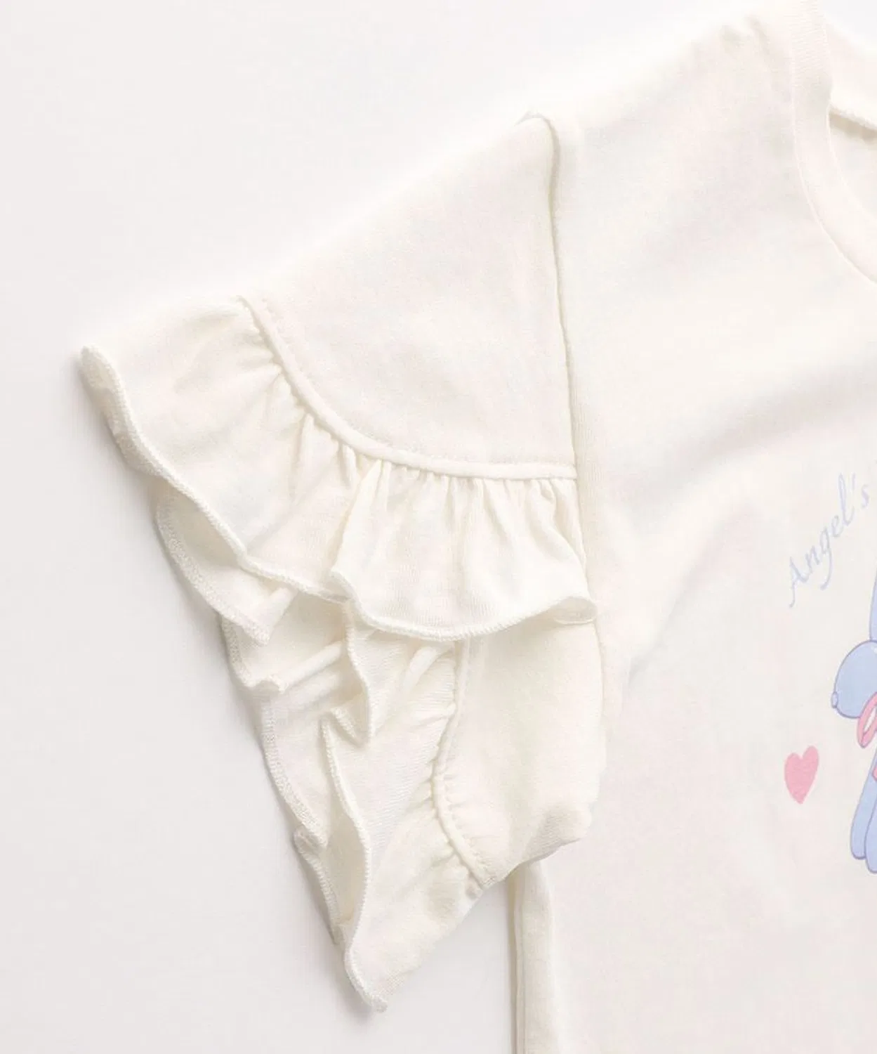 Детская футболка с коротким рукавом с принтом и воланами, модель Frill Sleeve Assort, branshes, Pink — фото 4