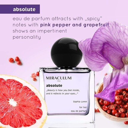 Miraculum 1924 Miraculum Absolute Eau De Parfum для женщин 50 мл - аромат малины, грейпфрута, розового перца, серой амбры — фото 2