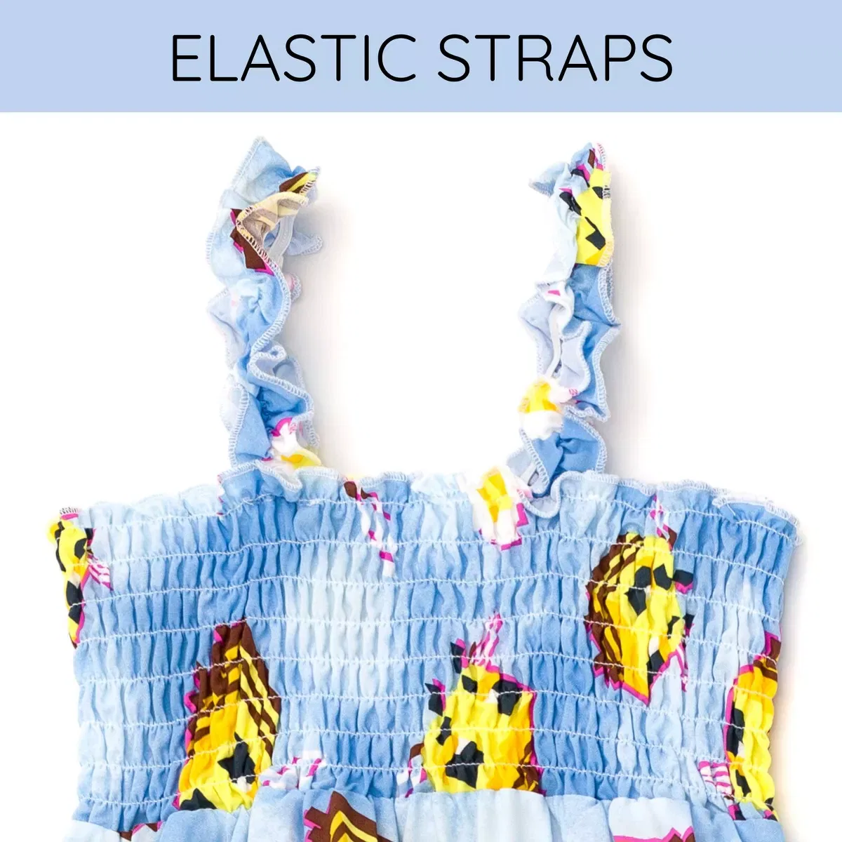 Детское платье для девочек с принтом Minecraft Bee Square Neck Smocked Maxi Dress Tie Dye, Blue — фото 3