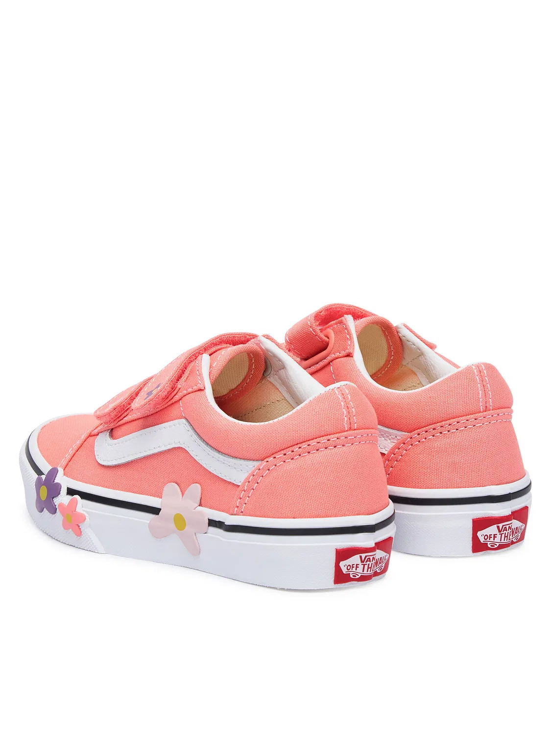 Тканевые кроссовки для девочки Old Skool Flower Vans, розовый — фото 3