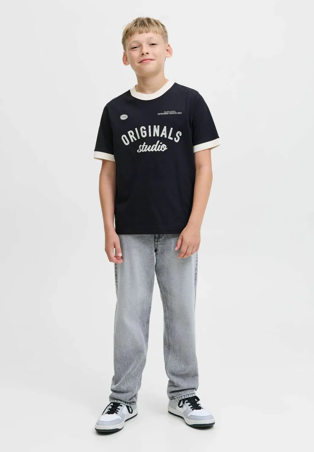 Свободный крой jjichris jjoriginal at 164 jnr junior - джинсы свободного кроя Jack & Jones Junior, Grey Denim