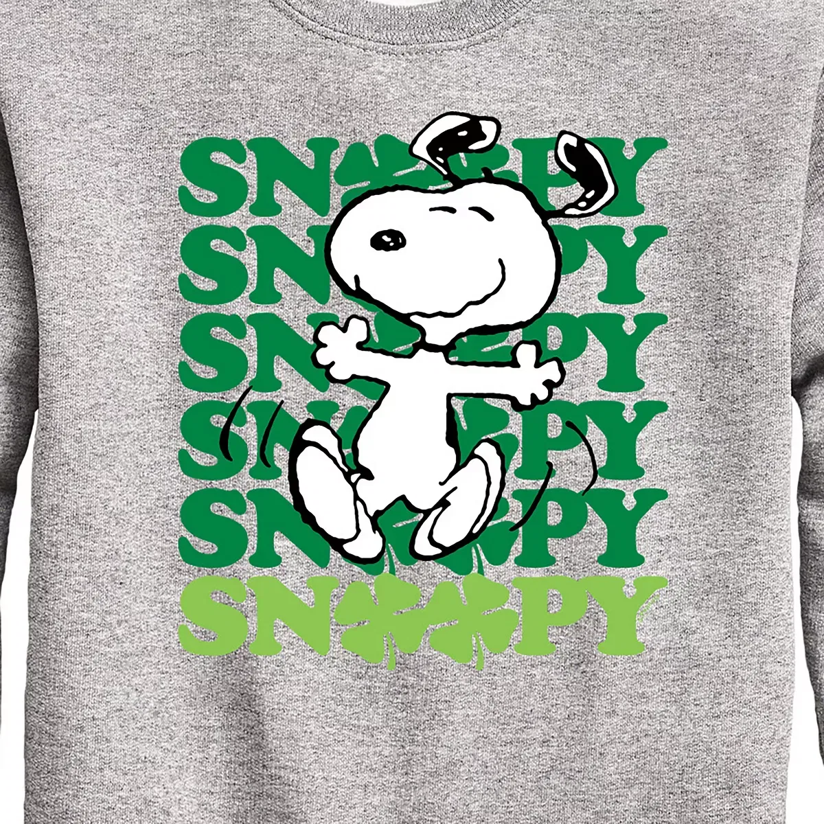 Детское флисовое худи для мальчиков Snoopy Clover Dance Peanuts, Athletic Heather — фото 2