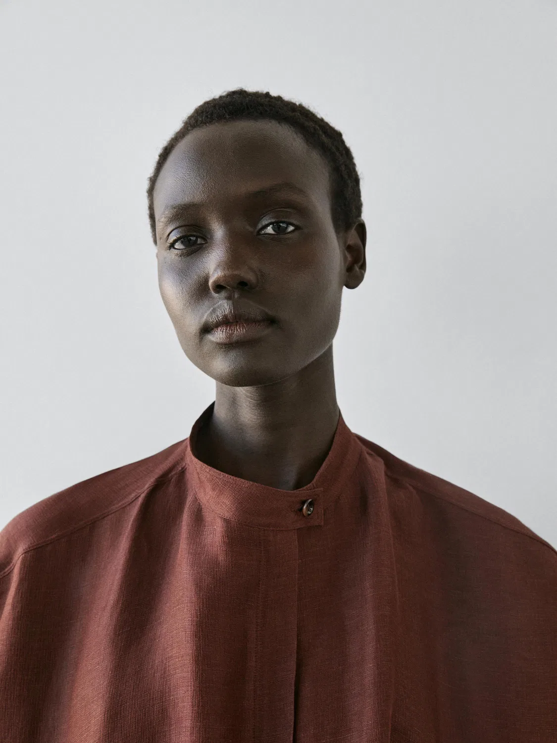 Бомбер из смеси льна Massimo Dutti, коричневый — фото 3