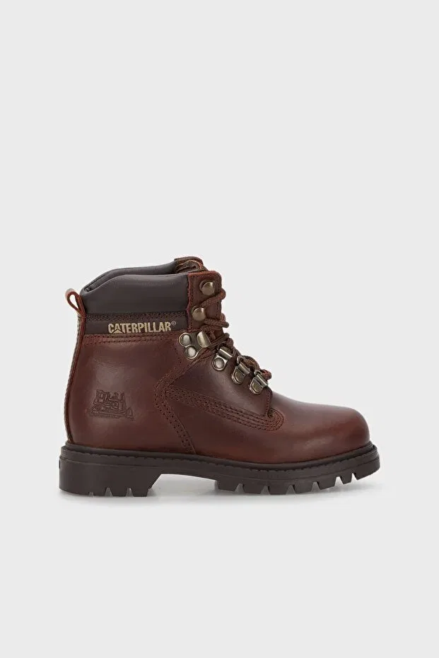 Детские ботинки для девочек на плоской подошве Caterpillar, Dark Brown Crazy Leather