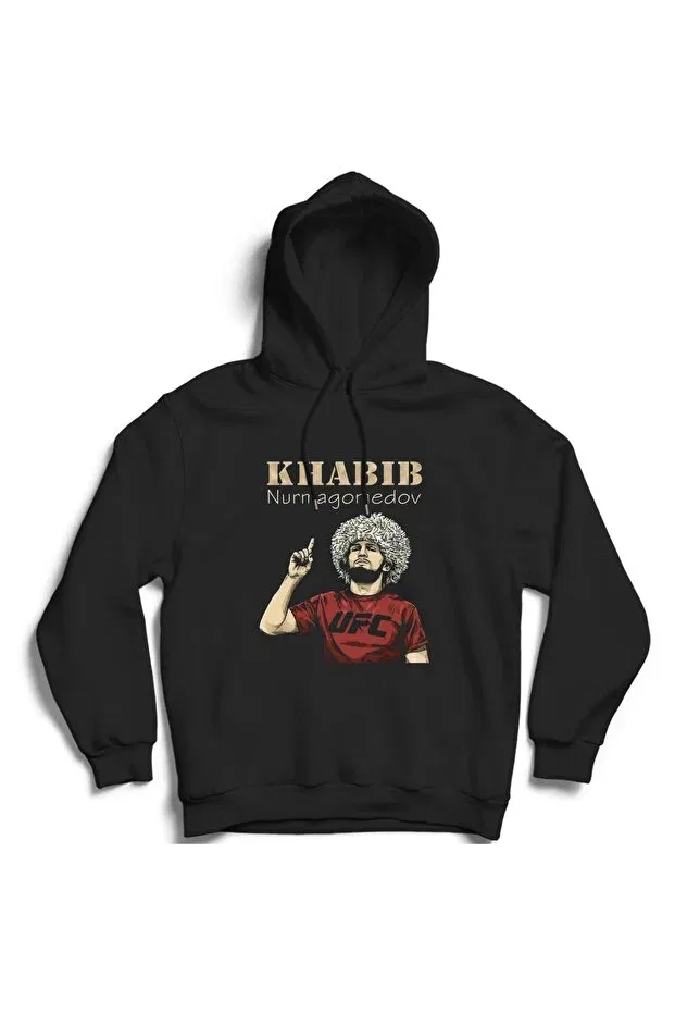 Детские свитшот с принтом Khabib Nurmagomedov The Fame, Black