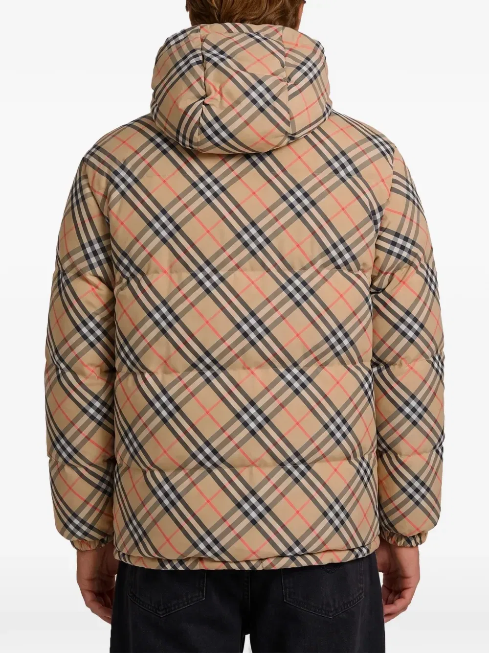 Двусторонняя пуховая куртка Snowdonia в клетку BURBERRY, бежевый — фото 3