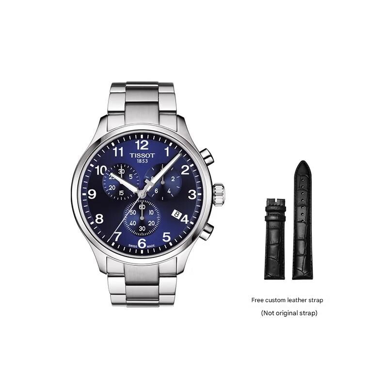 

Часы Tissot Chrono XL Classic T1166171104701 + кожаный ремешок, нержавеющая сталь/синий