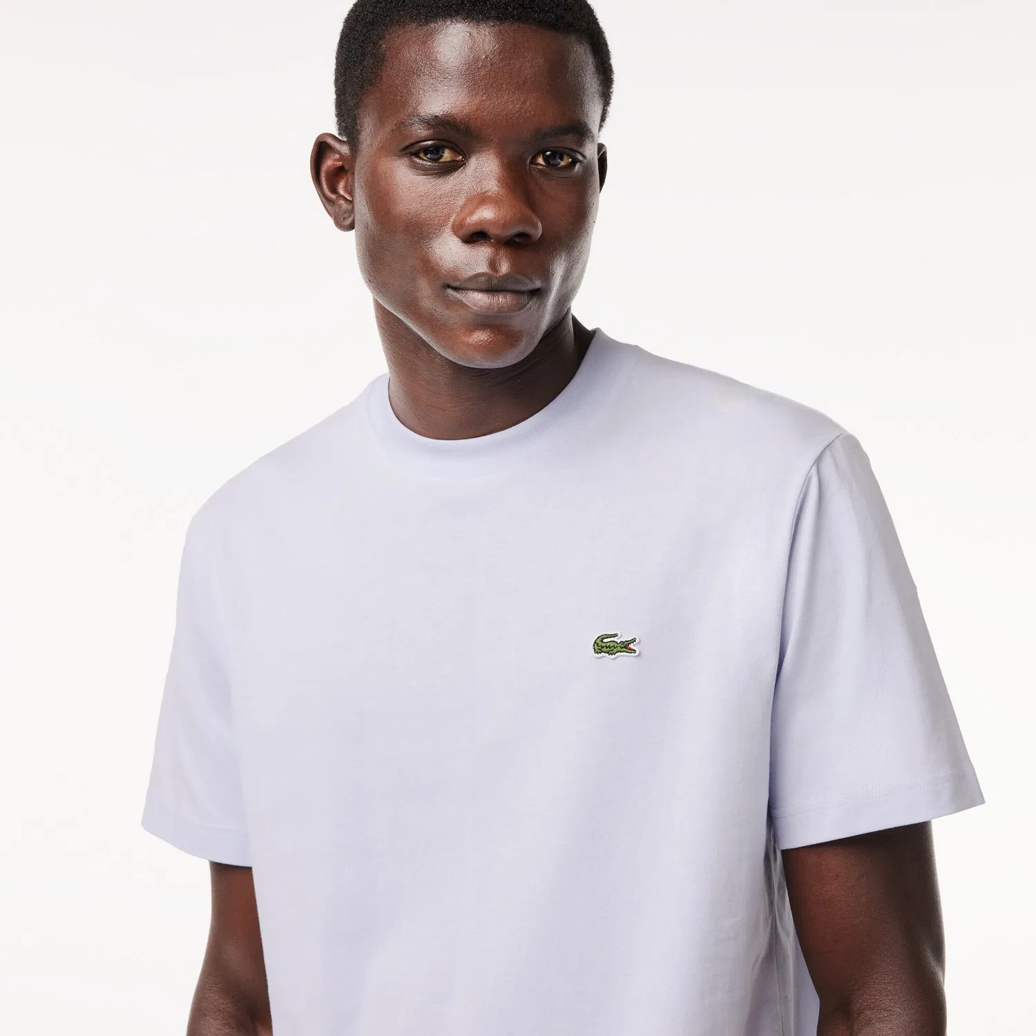 Мужская классическая футболка с круглым вырезом Lacoste Classic T-Shirt, Weiß — фото 3