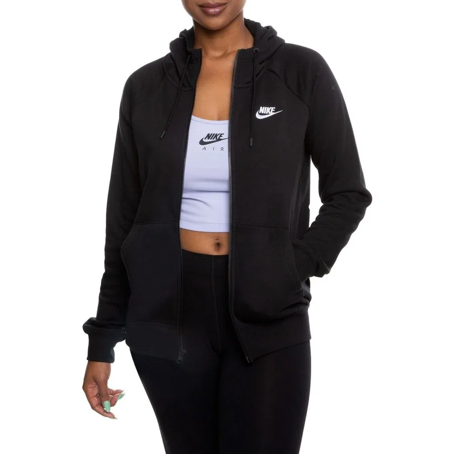 Женский худи с капюшоном, Regular Fit, Nike Sportswear Essential, Черный — фото 2
