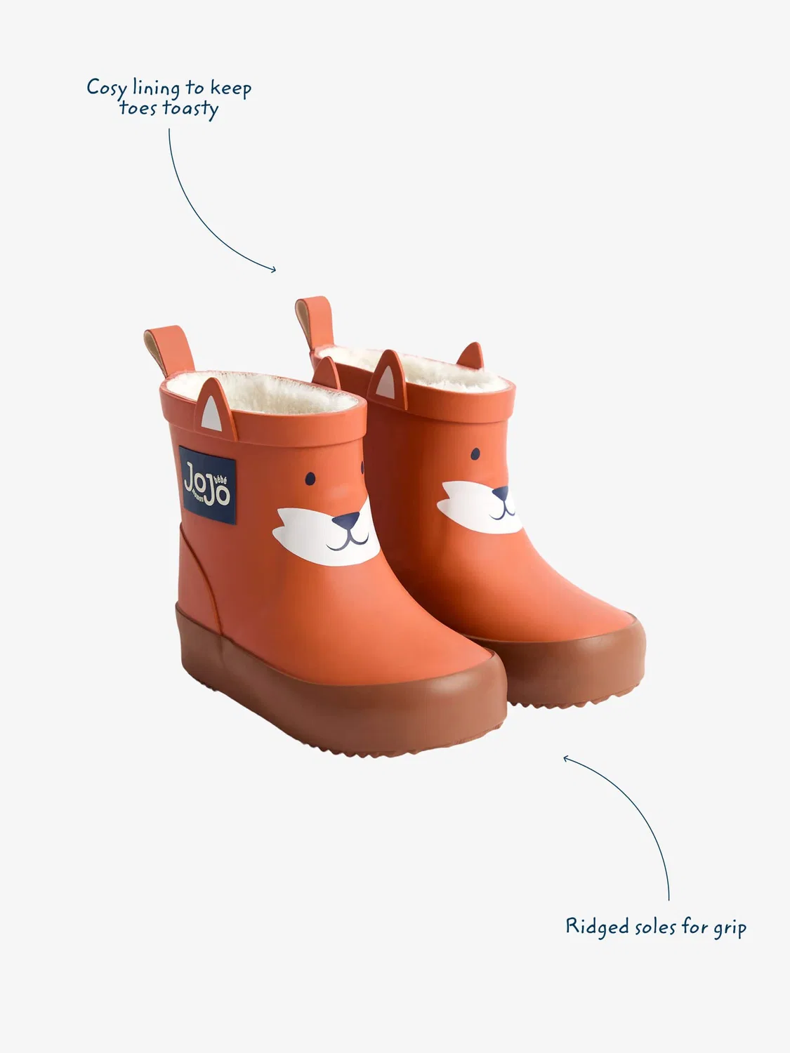 Резиновые сапоги JoJo Maman Bébé Fox Short Cosy Lined, оранжевый — фото 3