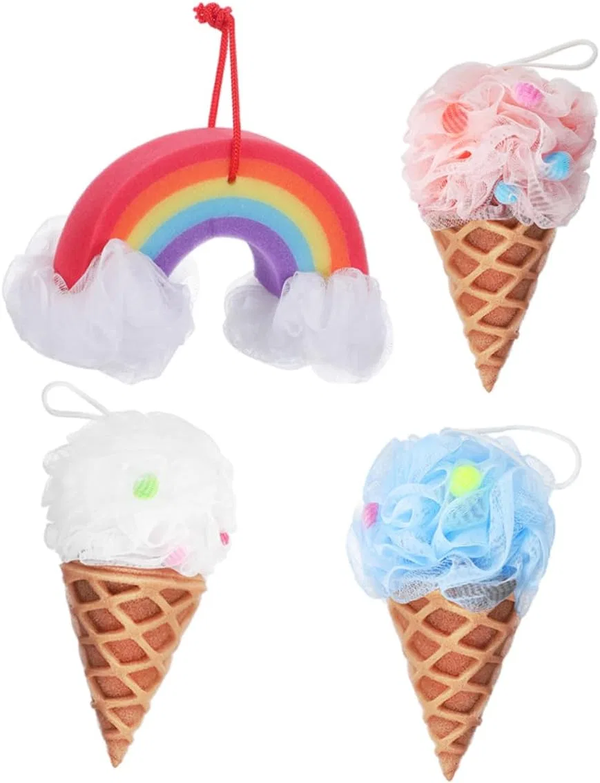 Набор банных губок Ice Cream, 4 шт, VALICLUD, ассорти