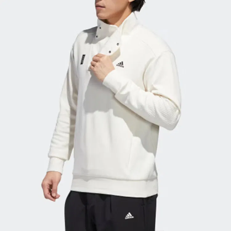 Худи с высоким воротом и боковыми кнопками Wuji Adidas, белый — фото 3